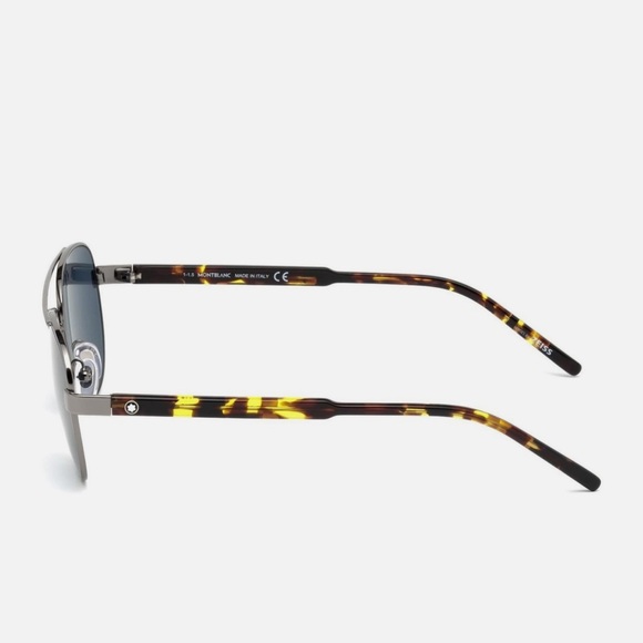 Mont Blanc Sunglasses MB 602S 55V Gunmetal Havana / Blue 55mm